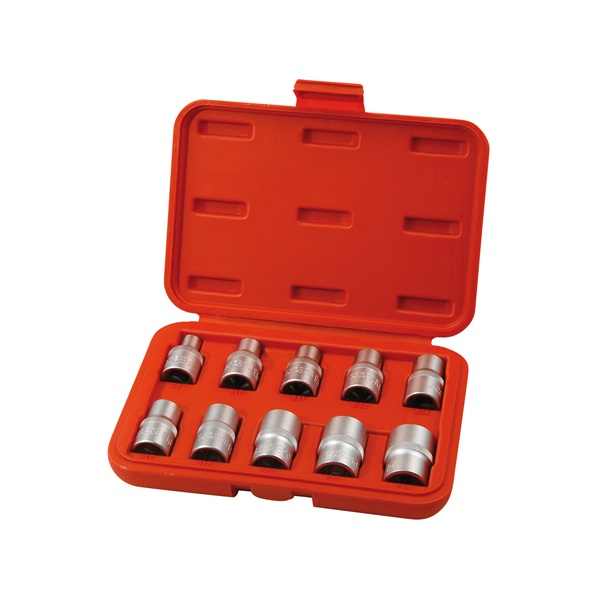 EXTOL PREMIUM bitdugófej klt. belső, 10db, TORX,  1/2"×38mm (E8-10-11-12-14-16-18-20-22-24), CrV/S2 [ 8818128 ]