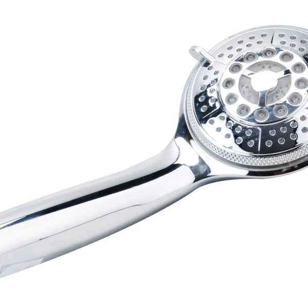 FRESHHH zuhanyfej ; LED, vízhőmérséklettől függően színváltó, elem nélkül működik, 5 funkciós, 100mm, fényes [ 830008 ]