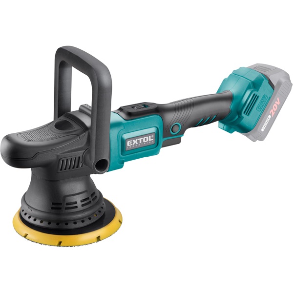 EXTOL INDUSTRIAL akkus excenteres polírozógép, Share20V, 20V, Li-ion, szénkefe nélküli motor, 150 mm, AKKU és TÖLTŐ NÉLKÜL [ 8791845 ]