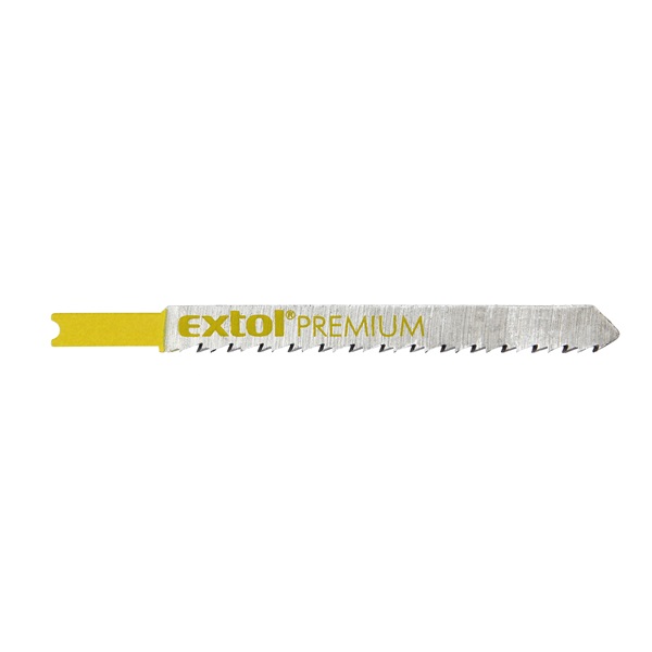 EXTOL PREMIUM dekopírlap, 5db, univerzális befogás, HCS; 75×8×1,5mm, 2,5mm fogtáv, kösz.fogak, tiszta egyenes vágás, puhafa, farostlem [ 8805501 ]