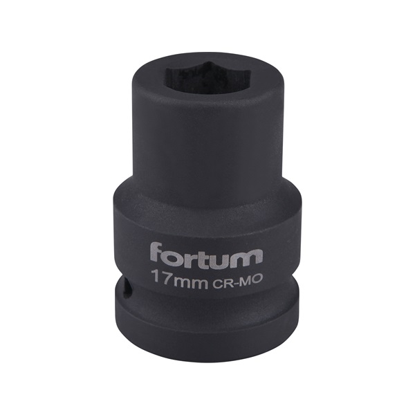 FORTUM gépi (impakt) dugófej 3/4", 17mm, L 52 mm, feketített, FORTUM [ 4703017 ]