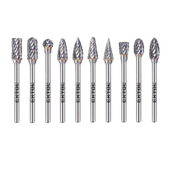 EXTOL INDUSTRIAL mini keményfém turbómaró (rotormaró) klt. 10 db, átmérő 6×13mm/szár 3mm, keresztfogazás [ 8703810 ]