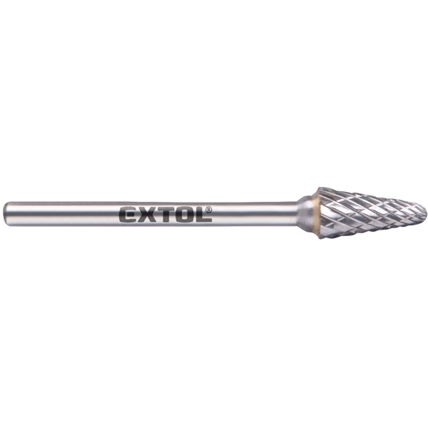 EXTOL INDUSTRIAL mini keményfém turbómaró (rotormaró), kúpos, kerek orrú, átmérő 6×13mm/szár 3mm, keresztfogazás [ 8703883 ]